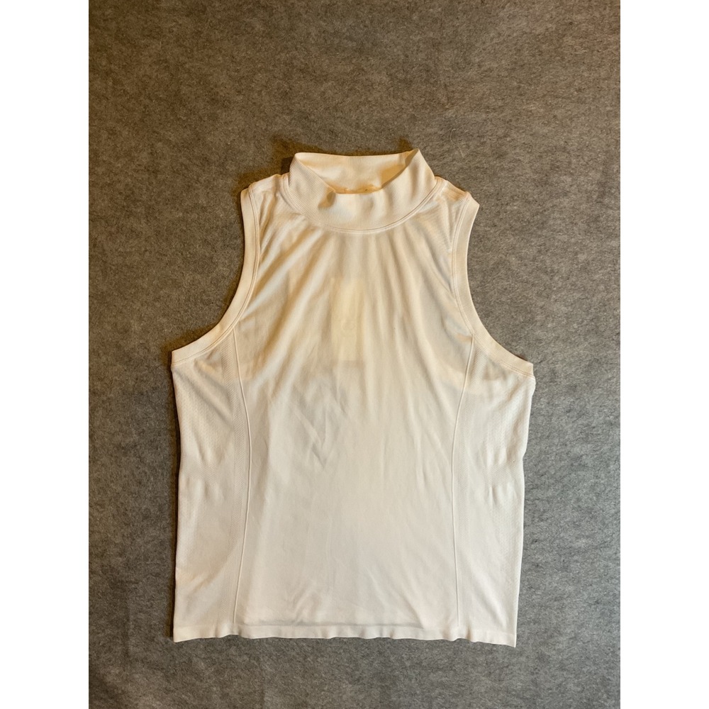 NWT Calia by Carrie Underwood Wht  Seamless Mock Neck Racerback Active TankTop L